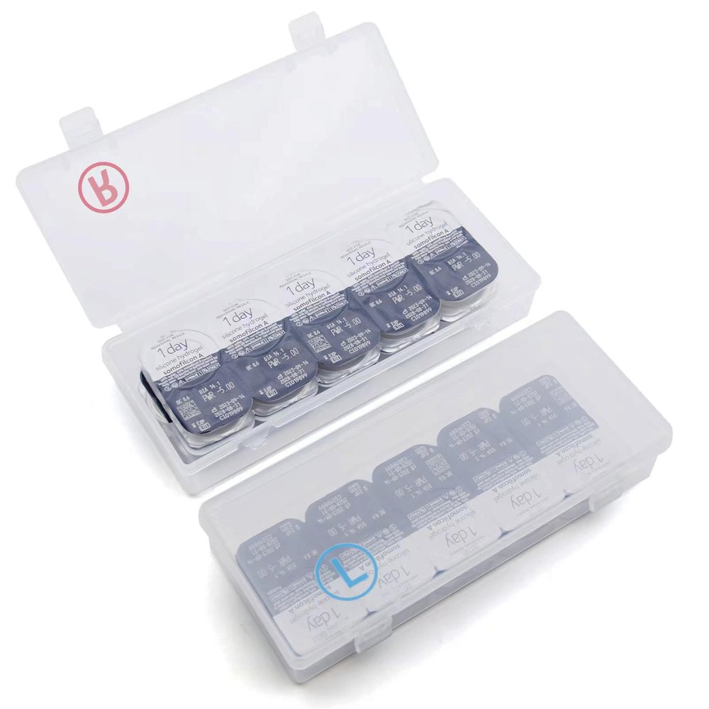 2 Pack Contact Lens Organizer Case,Each Hold 20 PCS, Total Hold 40 PCS, Portable Storage Case for Disposable Daily Contact Lenses, Storage Case with Labeled R&L for All Brand Cosmetic Contact Lens