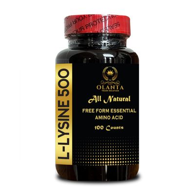 L-LYSINE 500 - Skin and Gut Health Support, Protein Synthesis, Essential Amino Acid, Non-GMO, Gluten-Free, Comprehensive Daily Wellness Blend for Men & Women - 1 Bottle 100 Counts