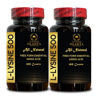 L-LYSINE 500 - L-Lysine Free Form - Amino Acid Supplement Supports Energy Formation & Collagen - L-Lysine HCL Pills - Healthy muscle development - Nitrogen balance - 2 Bottles 200 Counts
