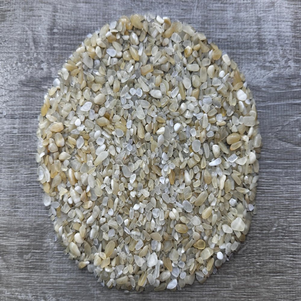 0.5 Pound Natural Semi Tumbled Gemstone Chips, Crushed Mini Crystals, Undrilled Crystal Chips (Yellow Calcite)