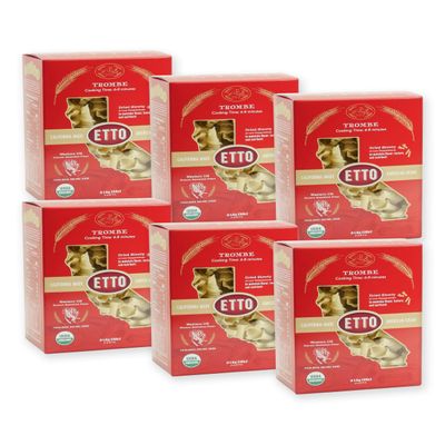 Etto Pasta- Organic Trombe Pasta- Single Ingredient- Non-GMO Pasta- Vegan, Vegetarian, Organic Pasta. Protein-rich, All Natural- Durum Wheat Semolina Gourmet Pasta. Small Batch Crafted Pasta. Proudly Made in California- 6 Boxes (6 Pounds)