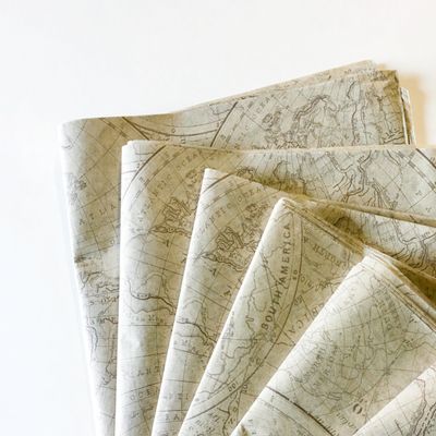 24 Sheets Vintage World Map Tissue Wrap - 15x20 Inch Old Fashioned Kraft Gift Wrap Paper, Themed Wrapping Sheets