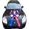 30" Giant Car Bow - Big Gift Wrapping Bow with Non Scratch Magnet Base for Large Gift Decoration, Weather Resistant and Waterproof Vinyl Magnetic Big Car Bow (Multi-Patriotic) view 1
