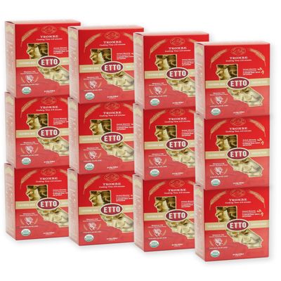 Etto Pasta- Organic Trombe Pasta- Single Ingredient- Non-GMO Pasta- Vegan, Vegetarian, Organic Pasta. Protein-rich, All Natural- Durum Wheat Semolina Gourmet Pasta. Small Batch Crafted Pasta. Proudly Made in California- 1 Case (12 Boxes).