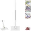 NineLife Basics Automatic Cloth Changing Mini Mop, 360 Rotating, Hands-Free, Portable, Dust Mop with Face Towels & Clip, White, 16 * 8 * 69.5 cm / 6.3 * 3.1 * 27.4 inches, For Floor Cleaning view 1