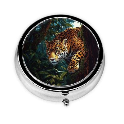 IYOVI Jaguar Cute Printed Pill Box/Pill Case Portable Square Pill Box, Pill Case for Purse Pill Box Travel, 2.2x1.6in