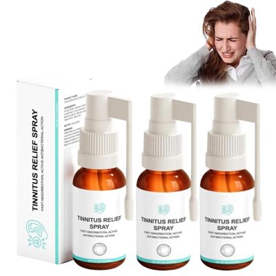 Tinnitus Relief Spray, 30ml Tinnitus Relief for Ringing Ears, Portable Tinnitus Relief Ear Spray, Natural Ingredients Quick Relief of Discomfort, Ear Spray for Tinnitus Treatments (3pcs)