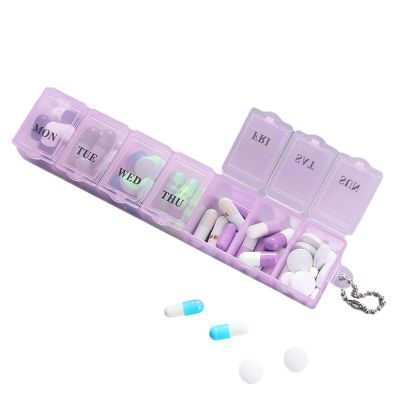 Small Pill Organizer - 7 Day Pill Container | Clear Travel Pill Organizer | Portable Daily Pill Box Organizer | Weekly Pill Box Case Medication Organizer Storage for Medication, Purse