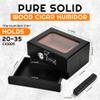 Cigar Humidor Box, Pine Wood Cigar Case Humidor with Front Hygrometer, Humidifier, Divider, Combination Lock, and Accessories Drawer, Durable Design view 4