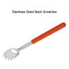 Back Massage Scratcher, Telescopic Back Scratcher, Stainless Steel Extendable Back Scratcher Massager for Household (Red) view 2