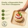 Palm Leaf Plates Bamboo Paper Disposable 4 Inch 200 Bulk Appetizer and Dessert Square Plate Party Pack Eco Biodegradable Compostable Wooden Better Than Plastic Plates By KoalaLove view 2