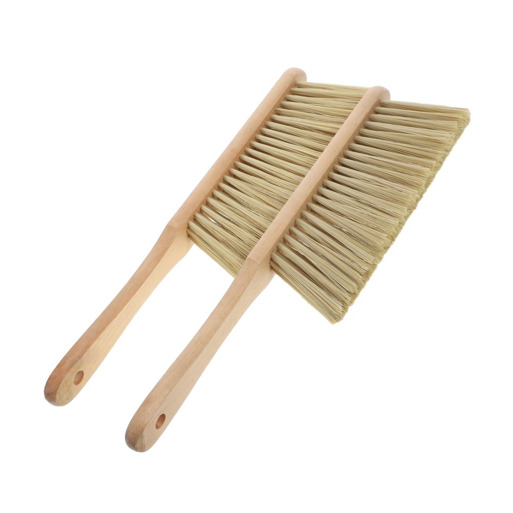 COLLBATH 2pcs Multi-use Dust Brush Wood Handle for Bathroom Cleaning and Dusting