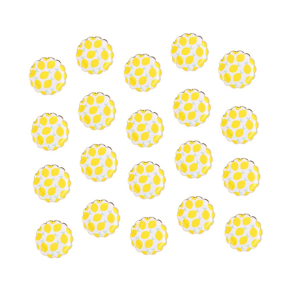 FOMIYES 20pcs Lemon Pattern Paper Plates for Fruit Tray Platter Paper Tableware Set