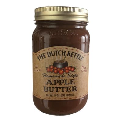 The Dutch Kettle Amish Homemade Apple Butter - One (18 oz Jars) - Crafted from the Finest Ingredients, Non-GMO, Preservative-Free - Traditional Recipe for Authentic Flavor