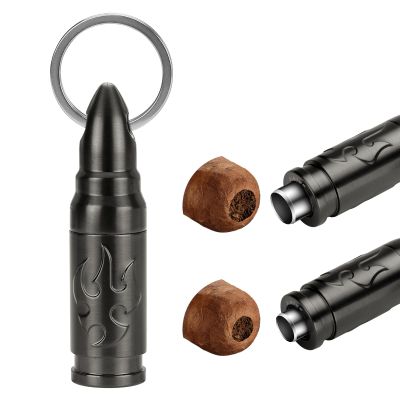 LIHTUN Portable Cigar Punch Cutter - Twist-Out Cigar Punch with 2 Sizes, Clockwise Switch Between Large and Small Punch Holes, Precision Cutting for Various Cigars (Gunmetal)