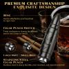 LIHTUN Portable Cigar Punch Cutter - Twist-Out Cigar Punch with 2 Sizes, Clockwise Switch Between Large and Small Punch Holes, Precision Cutting for Various Cigars (Gunmetal) view 2
