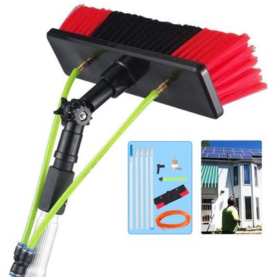 10-39 Foot Water Fed Window Cleaning Pole, Water Fed Telescopic Cleaner Brush, Cleaning Photovoltaic and Solar Panels, Extension Pole/6m Pole/30cm Brush Head