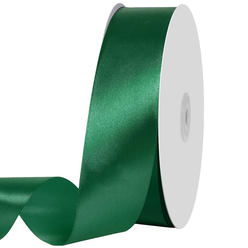 1 1/2 inch Christmas Green Ribbon,100 Yards 1-1/2 inch Christmas Green Satin Ribbon Solid Fabric Ribbon for Gift Wrapping Floral Bouquets Wedding Home Party Decoration