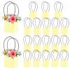 Heavyoff 20 Pcs Kraft Flower Gift Bags Bouquet Paper Bags with Handle Waterproof Bouquet Gift Box Empty Bouquet Bags for For Valentine's Day Mother's Day Wedding, Yellow view 1
