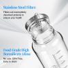 BNCWCQZ Glass Shaker Bottle,22oz BPA-Free Odorless Shaker Bottle with 304 Stainless Steel Ball and Removable Cleaning Brush for Fitness Protein Mixes(1Pack) view 2