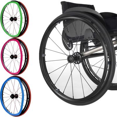 24in Non-Slip Wheelchair Push Rim Covers - Wear-Resistant Hand Push Covers for Rear Wheel - 1 Pair of Protective Accessory by Wheelchair Cover
