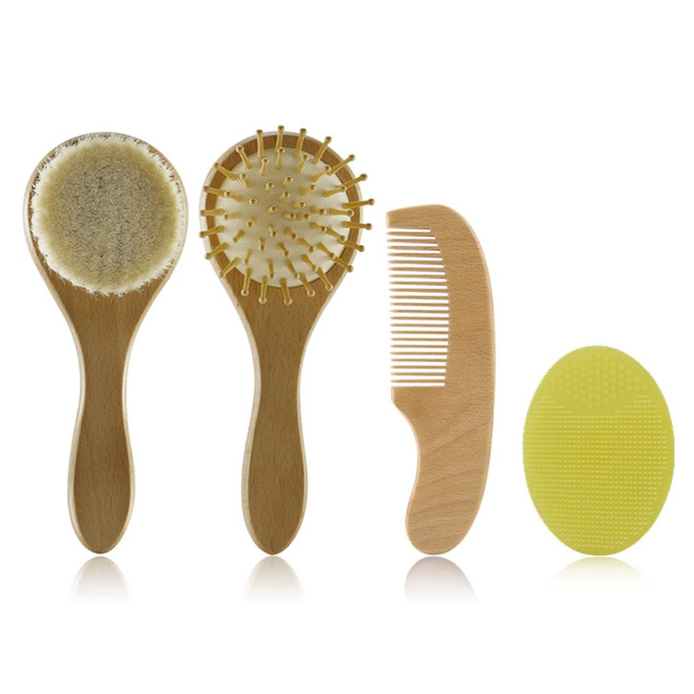 Newborn Brush Silicone Hair Brush Comb Set Hair Comb For Baby Scalp Massage Bath Brushes Travel Gear