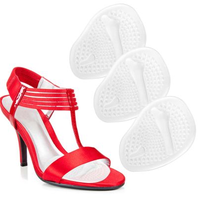 3 Pairs Metatarsal Pads Women, Ball of Foot Cushions Anti Sliding Foot Pads for Open Toe Shoes Heel Inserts for Women, No Slip Heel Grips Liners Shoe Pads for Loose Shoe Blisters(Clear)