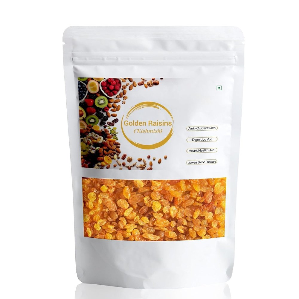 Munakka Raisins, Whole Natural Premium Seedless Golden Raisins, Premium Dried Grapes | No Added Colours or Preservatives | Premium Kishmish | 200 grams