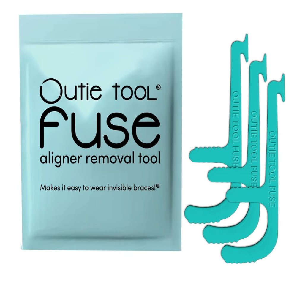 2 in 1 Outie Tool FUSE Aligner Remover for Invisible Braces | 3 Pk | Teal