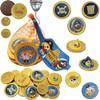 Fruidles St. Patrick's Chocolate Coins Pirates Theme - Made With Belgian Milk Chocolate - 11 Coins Per Unit, Assorted Pirate Designs Foil Wrapped, Dairy, 1.5oz per Mesh Bag (18 Pack) view 1