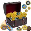 Fruidles St. Patrick's Chocolate Coins Pirates Theme - Made With Belgian Milk Chocolate - 11 Coins Per Unit, Assorted Pirate Designs Foil Wrapped, Dairy, 1.5oz per Mesh Bag (18 Pack) view 2