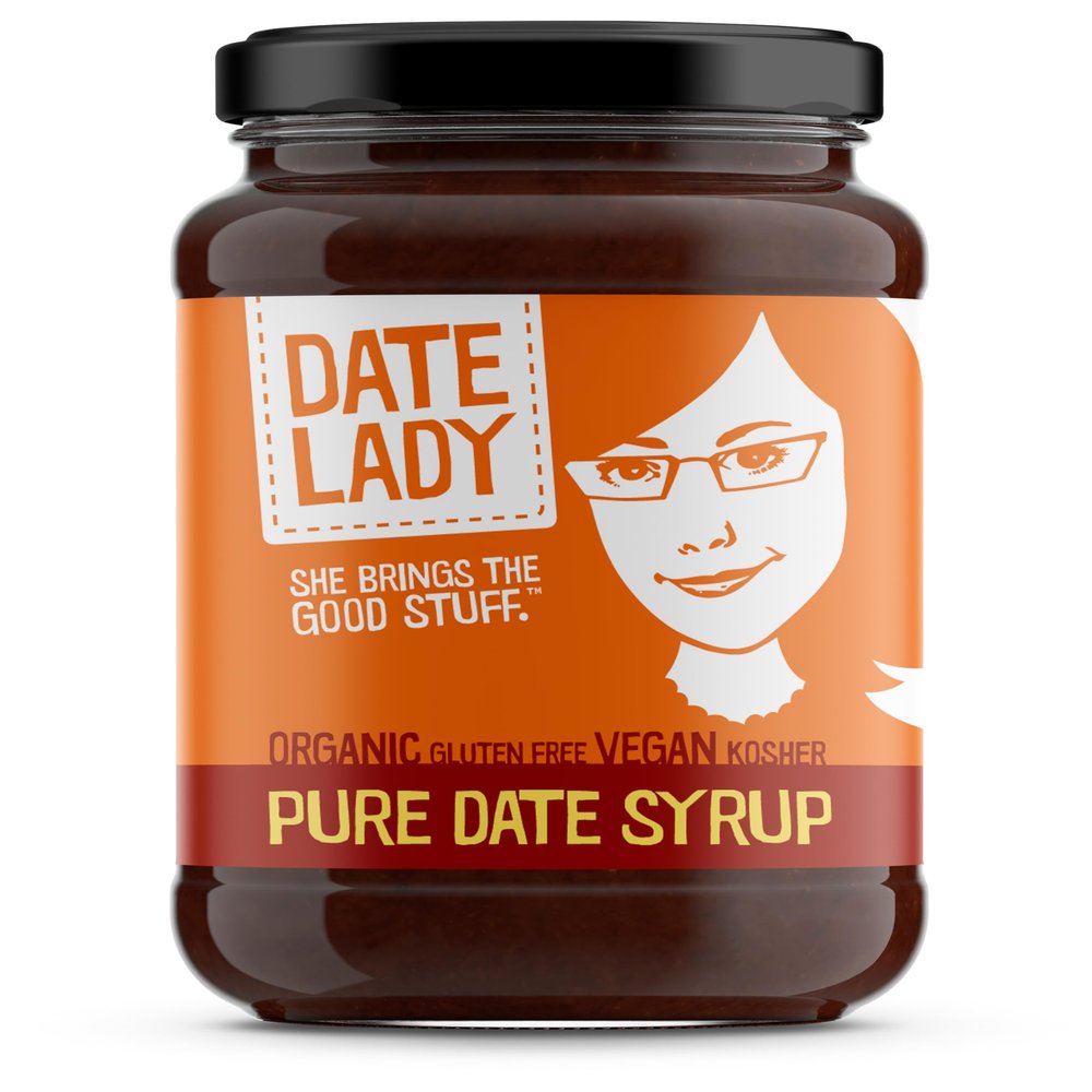 Date Lady Organic Date Syrup, 12 oz Glass Jar, 12 Count, Pure Sweetener Made from Organic Dates, Vegan, Gluten-Free, GMO-Free