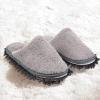 WHAMVOX 2pairs Fuzzy Slippers for Women Men Washable Mop Slippers Hair Sweeping Reusable Shoes view 2