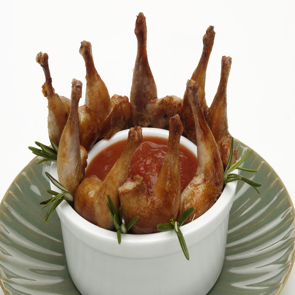 Manchester Farms Fresh Quail Legs, Partially Boned, All Natural, Bulk Pack of 150 Pieces - Certified Humane Game Poultry
