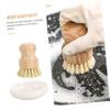 ABOOFAN Bamboo Pot Brush with Ceramic Base for Kitchen Cleaning Eco-Friendly Scrubber for Dishes Pots and Utensils Lightweight and Comfortable Grip for Scrubbing view 3