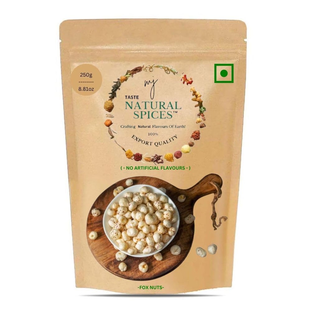 Mj's Makhana Fox Nuts, Gorgon Nut, Popped Lotus Seeds Butter Roasted Fresh From The Farm (8.81oz)