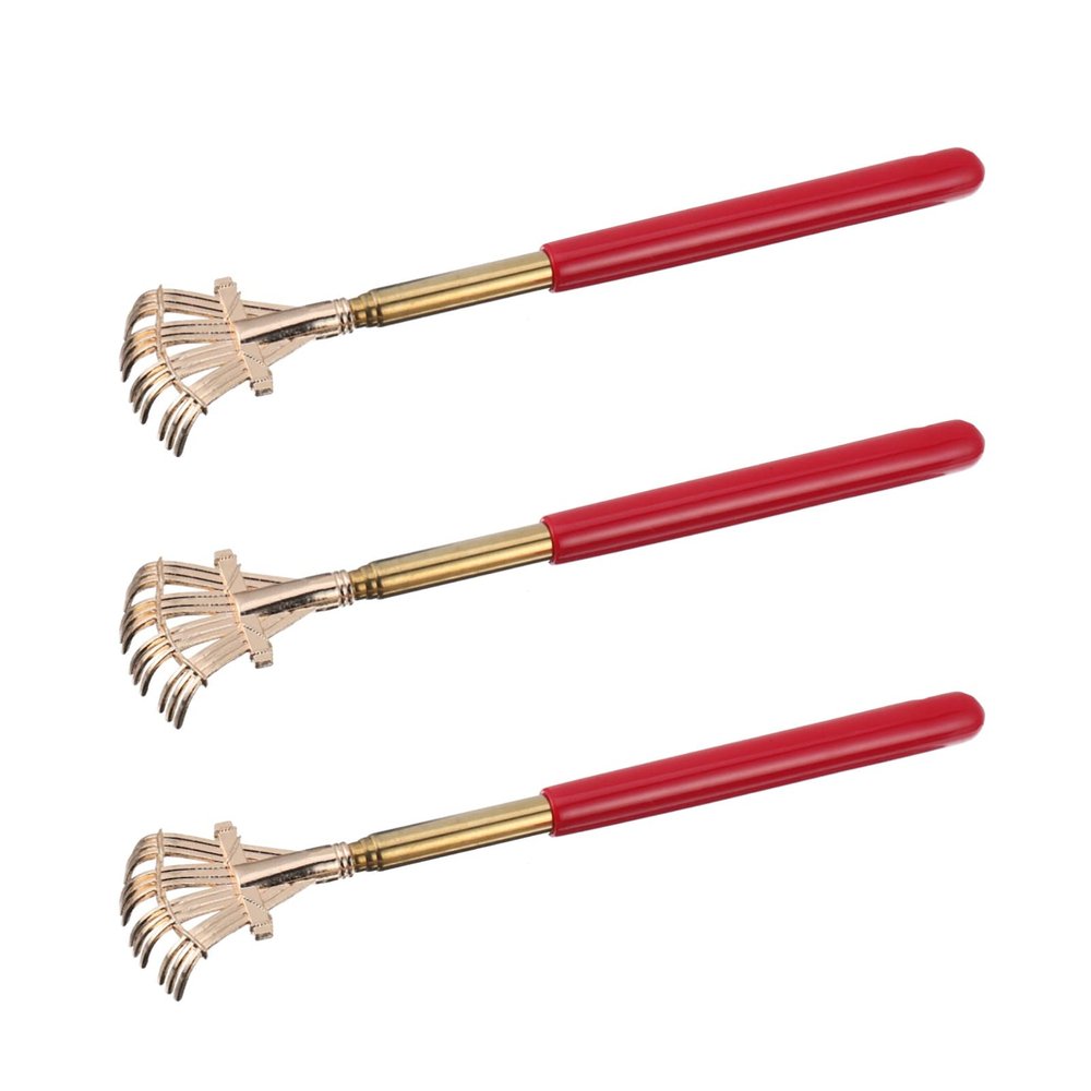 NOLITOY 3pcs Telescopic Back Scratcher Multifunctional Scratching Stick Massage Tool for Itching Relief Compact Extendable Design for Home Travel