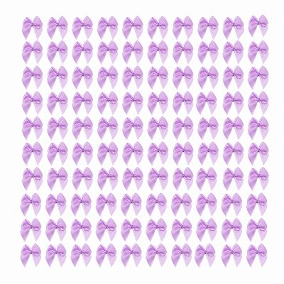 100 Pcs 1 Inch Polyester Ribbon Bows with Twist Tie Pre-Tied Bows for Crafts, Gift Wrapping, and Cake Decorating