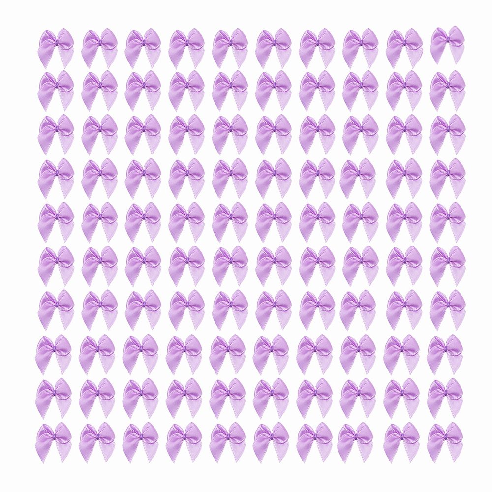 100 Pcs 1 Inch Polyester Ribbon Bows with Twist Tie Pre-Tied Bows for Crafts, Gift Wrapping, and Cake Decorating