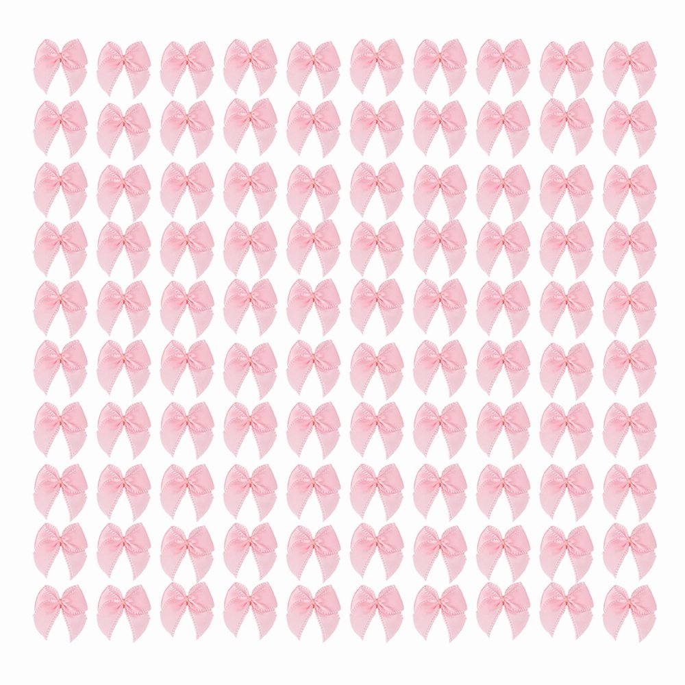 100 Pcs 1 Inch Polyester Ribbon Bows with Twist Tie