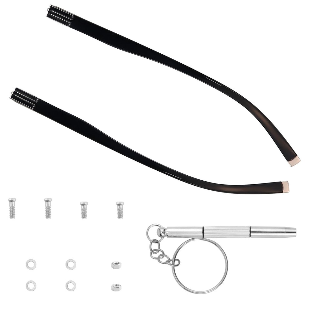 1 Pair Eyeglass Replacement Temples with Multifunctional 3-in-1 Screwdriver- Eyewear Frame Repair Legs for Glasses and Sunglasses