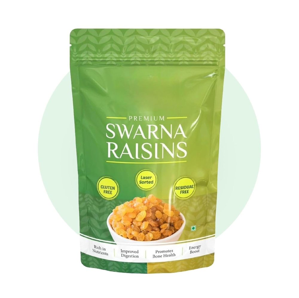 Golden Raisins 200gms|Laser Sorted|Gluten Free|100% Natural Seedless Raisins|Rich in Iron, Calcium, Vitamin B & Boosts Immunity|Healthy Snacks