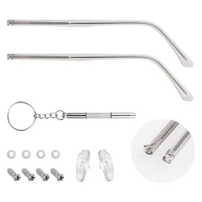 1 Pair Glasses Replacement Temple, Eyeglass Replacement Arm Metal Eyeglasses Arms Legs Glasses Repair Kit Universal Glasses Replacement for Glasses Eyeglasses Sunglasses (Gray)