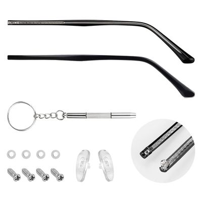1 Pair Glasses Replacement Temple, Eyeglass Replacement Arm Metal Eyeglasses Arms Legs Glasses Repair Kit Universal Glasses Replacement for Glasses Eyeglasses SunglassesBlack