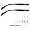 1 Pair TR90 Bright Black Glasses Replacement Arms Glasses Double Flat Teeth 8mm Replacement Temple with Screws, Screw Washers and 3-in-1 Screwdriver(Gloss Black) view 1
