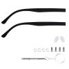 1 Pair TR90 Bright Black Glasses Replacement Arms Glasses Double Flat Teeth 7mm Replacement Temple with Screws, Screw Washers and 3-in-1 ScrewdriverFrosted Black) view 1