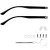 1 Pair TR90 Bright Black Glasses Replacement Arms Glasses Double Flat Teeth 7mm Replacement Temple with Screws, Screw Washers and 3-in-1 Screwdriver (Gloss Black 7mm) view 1