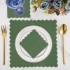 100 Pieces 2-ply Green Napkin Disposable Scalloped Cocktail Napkins Beverage Napkins Dessert Napkins Paper Napkins for Dinner Wedding Birthday Party Bridal Anniversary Reception Event (Green) view 4