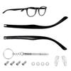 1 Pair TR90 Bright Black Glasses Replacement Arms Glasses Double Convex Teeth 6.5mm Replacement Temple with Screws, Screw Washers and 3-in-1 Screwdriver (Gloss Black 6.5mm) view 1