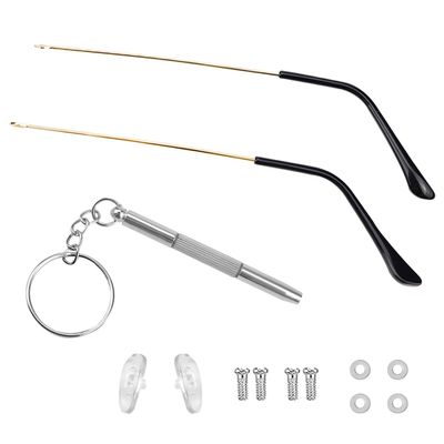 1 Pair Universal Metal Glasses Arm Replacement Kit Eyeglasses Repair Parts Replacement Temple for Eyeglasses Frames Gold